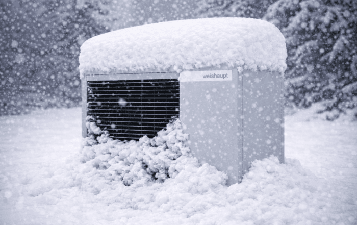 varmepumpe i snevejr