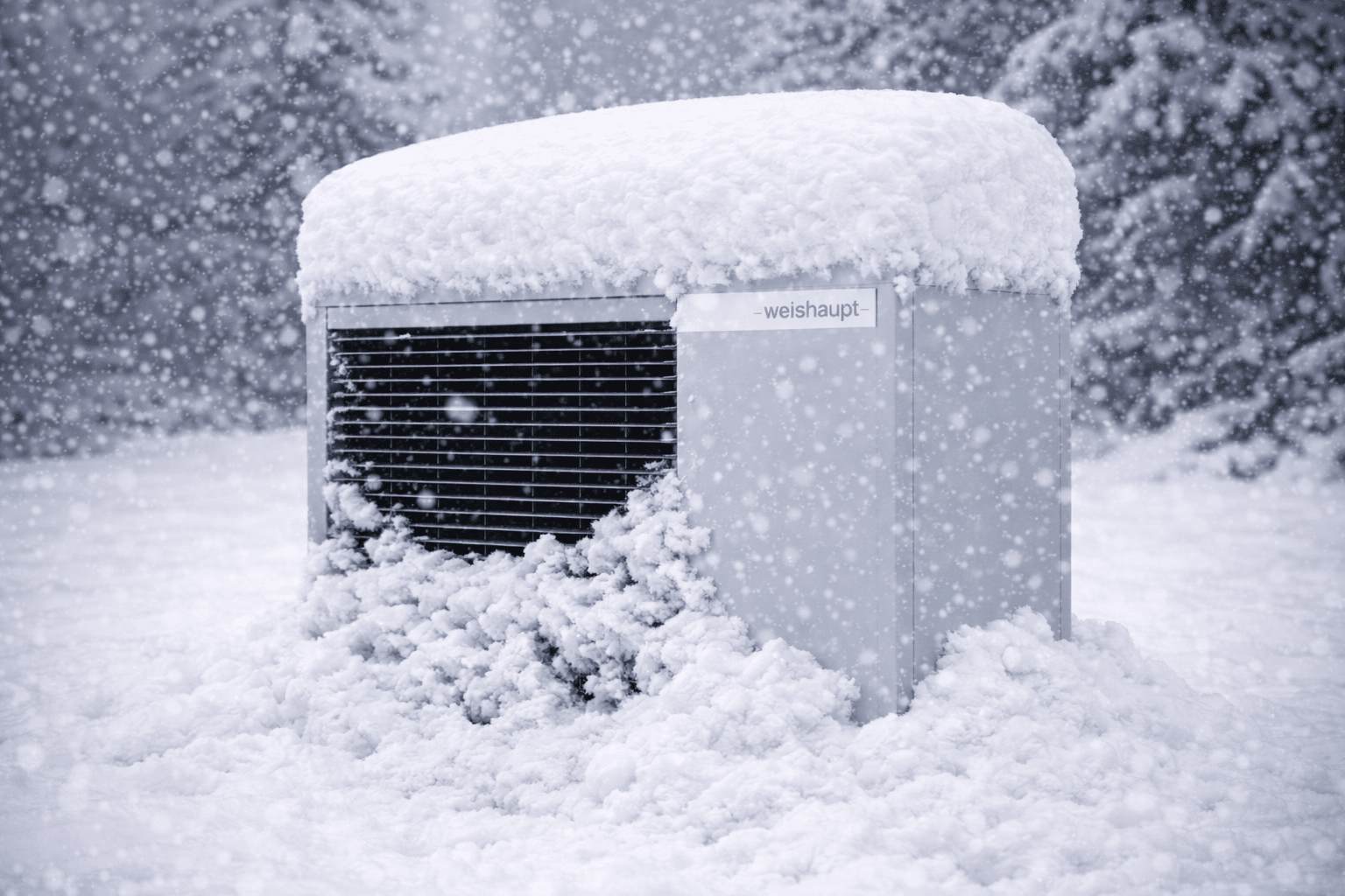 varmepumpe i snevejr